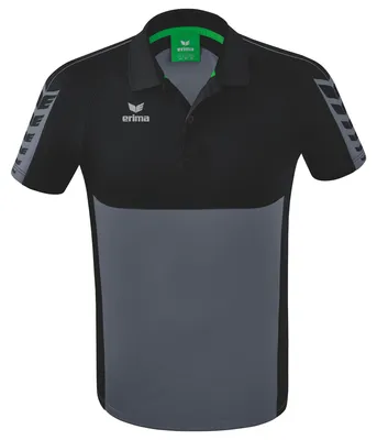 Produktbild von Erima Six Wings Poloshirt Schiefergrau/Schwarz - XXXL