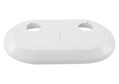 Produktbild von ASW Doppel-Scharnierrosetten 16mm, 35-58mm variabel, Kunststoff, weiß