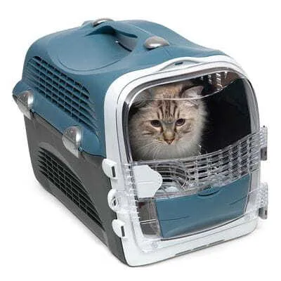 Produktbild von Catit Design Cabrio Transportbox Für Katzen & Kleine Hunde, 33X51X35Cm, Blau