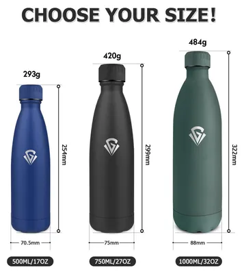 Zdjęcie produktu dla Butelka do picia ze stali nierdzewnej, 750 ml, termos izolowany, butelka izolowana, wolna od BPA