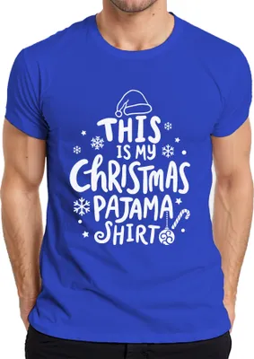 Obrázek produktu pro Tohle je moje vánoční pyžamové tričko Bílý motiv - Vánoce Xmas Christmas Pánské tričko, modrá, L