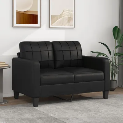 Zdjęcie produktu dla sofa 2-osobowa czarna 120 cm imitacja skóry