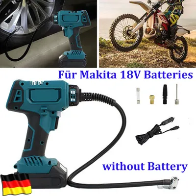 Produktbild von Luftkompressor mit LCD Anzeige Kompressor kompatibel mit Makita 18V Akku für Autos Fahrrad Motorrad (Ohne Akku)