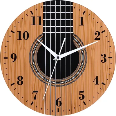 Produktbild von Dekorative Wanduhr Gitarre 12 Zoll, geräuschlose Quarzuhr mit Musik Motiv, moderne Wanddekoration für Wohnzimmer, Schlafzimmer und Arbeitszimmer