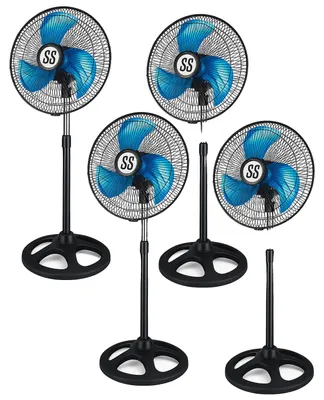 Image de Ventilateur sur pied, oscillation, hauteur réglable, lot de 4 + économies
