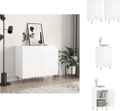 Produktbild von vidaXL Sideboards 2 Stk. Hochglanz-Weiß 40x35x70 cm Holzwerkstoff - Sideboards