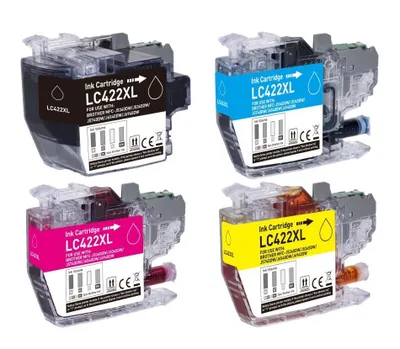 Image de 4 cartouches d'encre compatibles avec Brother LC-422XL Noir, Cyan, Magenta, Jaune pour MFC-J5340 MFC-J5345 MFC-J5740 MFC-J6540 MFC-J6590 MFC-J6940