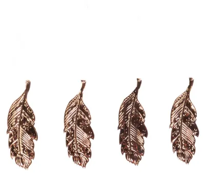 Image de Décorations de Noël, feuilles dorées, lot de 4