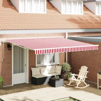 Immagine prodotto di Tenda da sole estensibile vidaXL, rossa e bianca, 400 x 300 cm