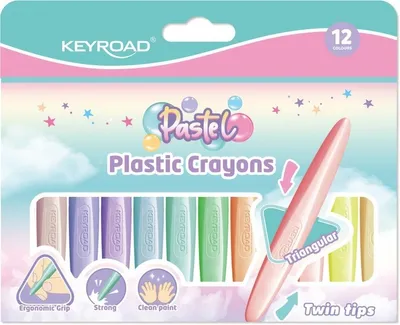 Produktbild von Keyroad Kredki świecowe pastelowe dwustronne, 12 kolorów