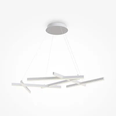Image de Suspension LED, aluminium blanc, L 66 cm