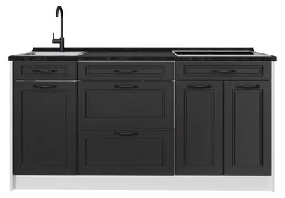 Productafbeelding van Keukenblok Vicco R-Line Antraciet landelijk/Wit 160 cm antraciet werkblad, Model 68102