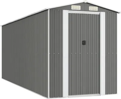 Produktbild von vidaXL Geräteschuppen Hellgrau 192x523x223 cm Verzinkter Stahl