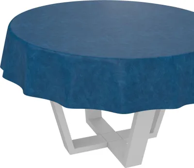 Produktbild von Tischdecke Naturel Marmor Blau Rund 120cm Schnittkante Wachstuch abwaschbar