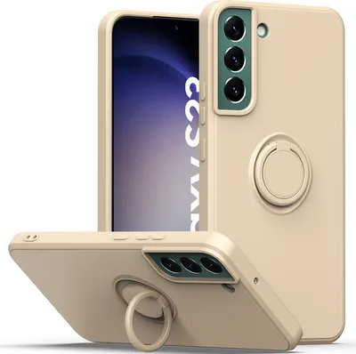 Produktbild von Samsung S23 Handyhülle, Ring Halter Ständer Kratzfeste Weiche Silikon schutzhülle für Samsung Galaxy S23 Pink