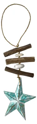 Maritimes Windspiel aus Holz und Stein, 6 Motive, 35–67 cm