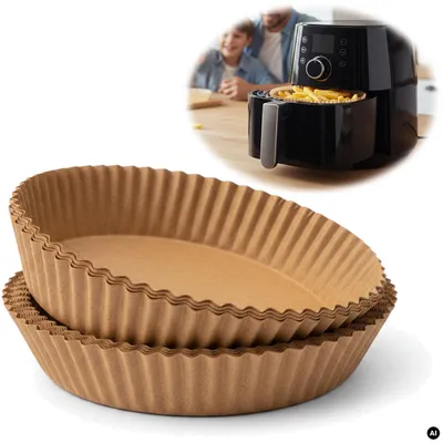 Produktbild von Backpapier Rund 20cm Set 100 Stückfür Airfryer Heißluftfritteuse Zubehör