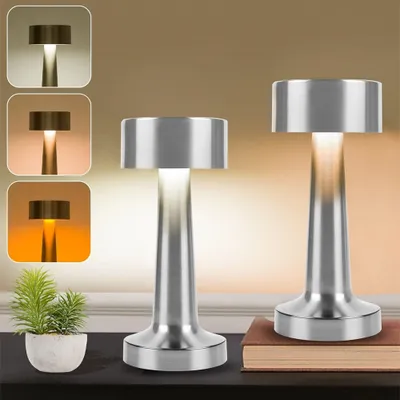 Produktbild von LED Tischleuchte LED Tischleuchte Aufladbar, Tragbar Nachttischlampe mit Stufenlosem Dimmen & 3 Farbwechsel Für drinnen und draußen geeignet