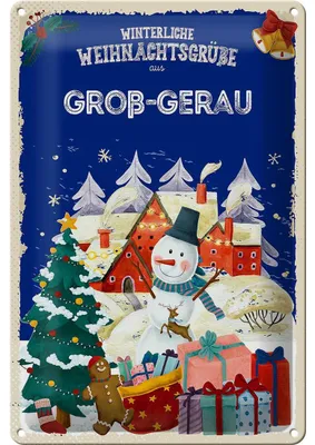 Produktbild von Blechschild Weihnachtsgrüße GROß-GERAU 20x30cm