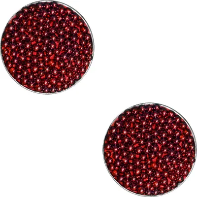 Produktbild von Ohrstecker 925er Sterling Silber mit kleinen Kugeln Größe - 6 mm Farbe - Rot