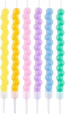 Immagine prodotto di Candeline per torte di compleanno color pastello 13 cm, set da 6