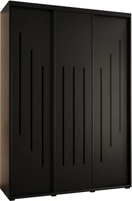 Produktbild von MEBLE KRYSPOL Davos 8 Schrank, drei Türen - 235,2x170x45 cm - Schwarz Schwarz Schwarz