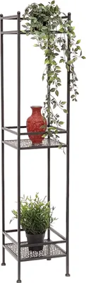 Produktbild von DanDiBo Standregal Schwarz Metall Schmal Stehend 3 Ebenen 110 cm Regal Küche Küchenregal 96485 Metallregal Eisen Modern