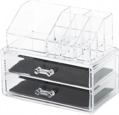 Immagine prodotto di Organizzatore di cosmetici Compactor - 2 cassetti, parte superiore, plastica trasparente