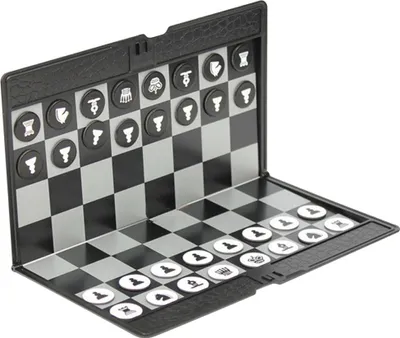 Produktbild von Magnetisches Reisenschach, Faltbares magnetisches Schachbrett, Tragbare Schachspiel-Sets 16x16 cm, Schwarz