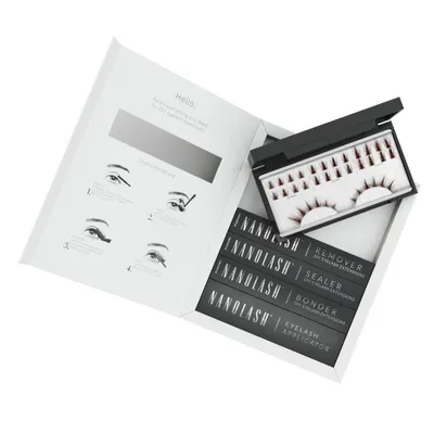 Image de Starter kit pour extensions de cils marron en grappe à appliquer soi-même à la maison Nanolash FLIRTY