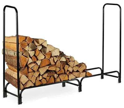 Produktbild von Brennholzregal Holzregal Brennholzständer - 150 x 120 x 35 cm - Metall - Schwarz - Für innen und außen