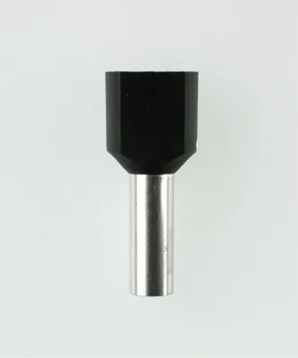 Produktbild von TWIN-Aderendhülsen isoliert, Größe L, Farbe Kodierung WE Querschnitt 2x 6mm² schwarz - 1 Stück