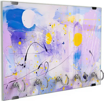 Produktbild von DEQORI Schlüsselbrett Glas 30x20 cm 'Die Sonnenblitze' Schlüssel Halter Board Haken