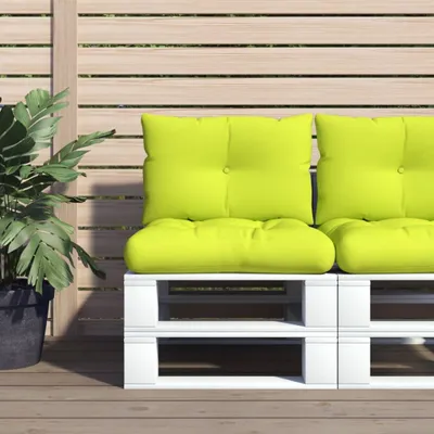 Produktbild von "2026 Aktion"Gartenbankauflage - CLORIS - Palettenkissen 2-tlg. - modernes Design - Sitzkissen/Polsterauflage - Knallgrün Stoff NEU365401 - Gartenmöbelauflagen