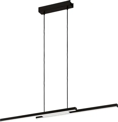 Produktbild von FRAIOLI-Z Hängeleuchte Hängelampe Pendellampe Pendelleuchte - L105,5 x B10 x H120 cm - schwarz - 2X17W inkl. - IP20