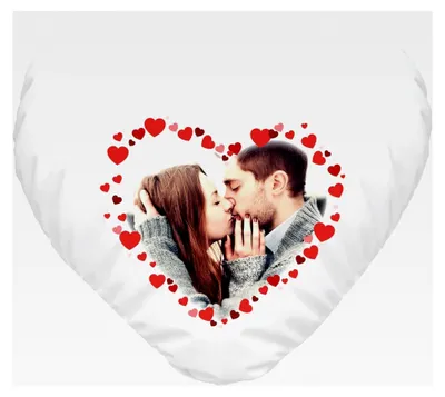 Produktbild von Herzkissen mit eigenem Foto, personalisierte Geschenke & Liebesgeschenke, weißes Herz-Kissen