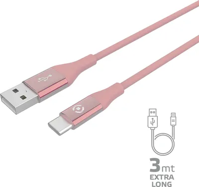 Immagine prodotto di Celly USBTYPECCOL3MPK cavo USB 3 m USB A USB C Rosa