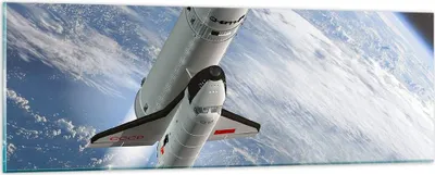 Produktbild von Bilder auf glas - Himmel Rakete Kosmos Planet - 90x30cm - Glasbilder - Wandbilder - Kunstdruck - zum Aufhängen bereit - Wanddekoration aus Glas - Glas Bilder - Wandbild auf Glas - GAB90x30-0496