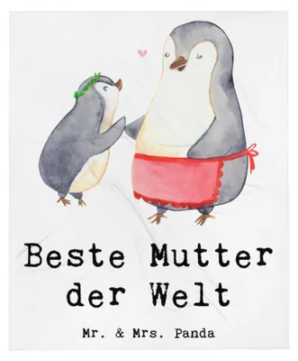 Produktbild von Mr. & Mrs. Panda Tagesdecke Pinguin Beste Mutter der Welt - Weiß - Geschenk, Mutti, Wohndecke, Muttertag, Geschenkidee, Bettdecke, Danke, Dankeschön, Plaid, Mama, Decke