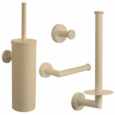 Produktbild von VDN Stainless-Zubehörset für Toiletten, beige, rund
