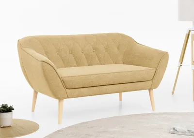 Produktbild von Sofa, Skandinavischer Stil, Holzbeine - PIRS - 2 Sitzer - Gelb - Struktur