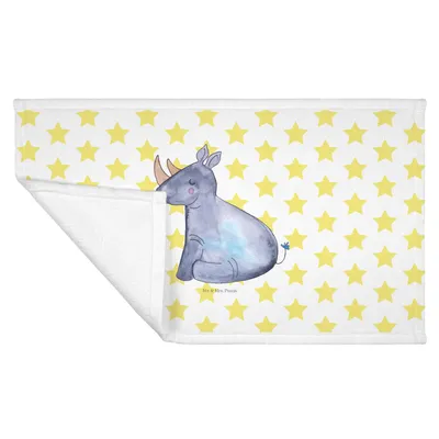 Produktbild von Mr. & Mrs. Panda Handtuch Einhorn Nashorn - Weiß - Geschenk, Unicorn, frottee, Witzig, baumwolle, Regenbogen, Flauschtuch, gesichtstuch, 50x100, Zoo, Glitzer