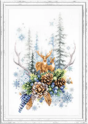 Productafbeelding van Magic Needle Zweigart Editie Kruisstikset "Winterbosgeest", telpatroon, 17 x 27 cm