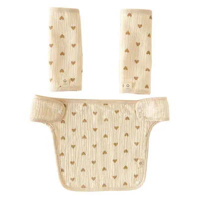 Produktbild von 3er Set Baby-Trage Lätzchen – 6-lagige Baumwolle, beidseitig nutzbar, waschbar, verstellbare Druckknöpfe, für zahnende Babys, Geschenk für Neueltern