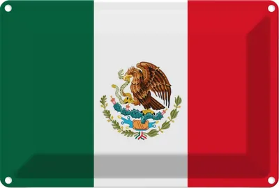 Produktbild von vianmo Blechschild 20x30 cm Mexikos Mexico Flagge Fahne Wappen