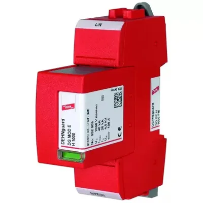 Produktbild von Dehn Überspannungsableiter Typ 2 DEHNguard SE 1-polig Uc 1000V AC mit Fernmeldekontakt 952938