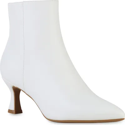 Produktbild von VAN HILL Damen Klassische Stiefeletten Stiletto Spitze Schuhe 840599, Farbe: Weiß, Größe: 36