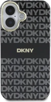 Produktbild von DKNY DKHMP16SHRHSEK iPhone 16 6,1" schwarz/schwarz Hardcase Repeat Texture Pattern With Stripe Schutzhülle