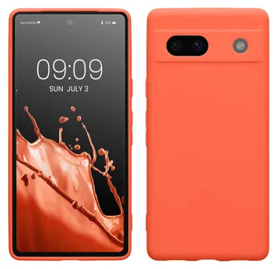 Produktbild von kwmobile Handyhülle für Google Pixel 7a Hülle - weiches Handy Silikon Case - Schutzhülle Cover - Leuchtende Koralle
