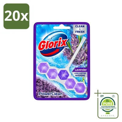 Produktbild von 20 x Glorix Power Clean WC-Stein - Lavendel - Großpackung - 20 Stücke